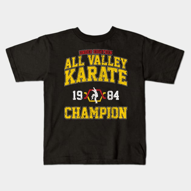 1984 All Valley Karate Champion Kids T-Shirt by huckblade